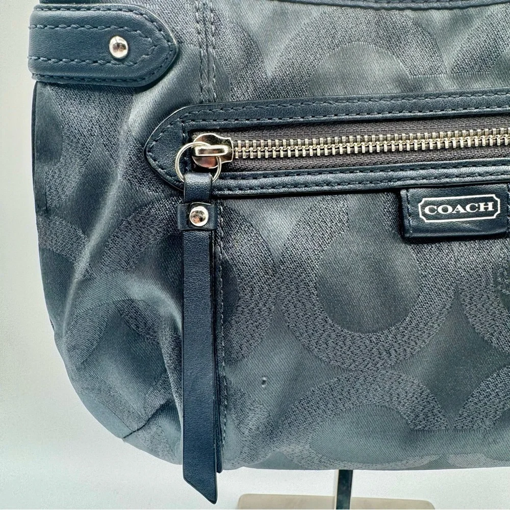 Coach Gray and Blue with Shimmer Shoulder Bag | Very Good Condition
